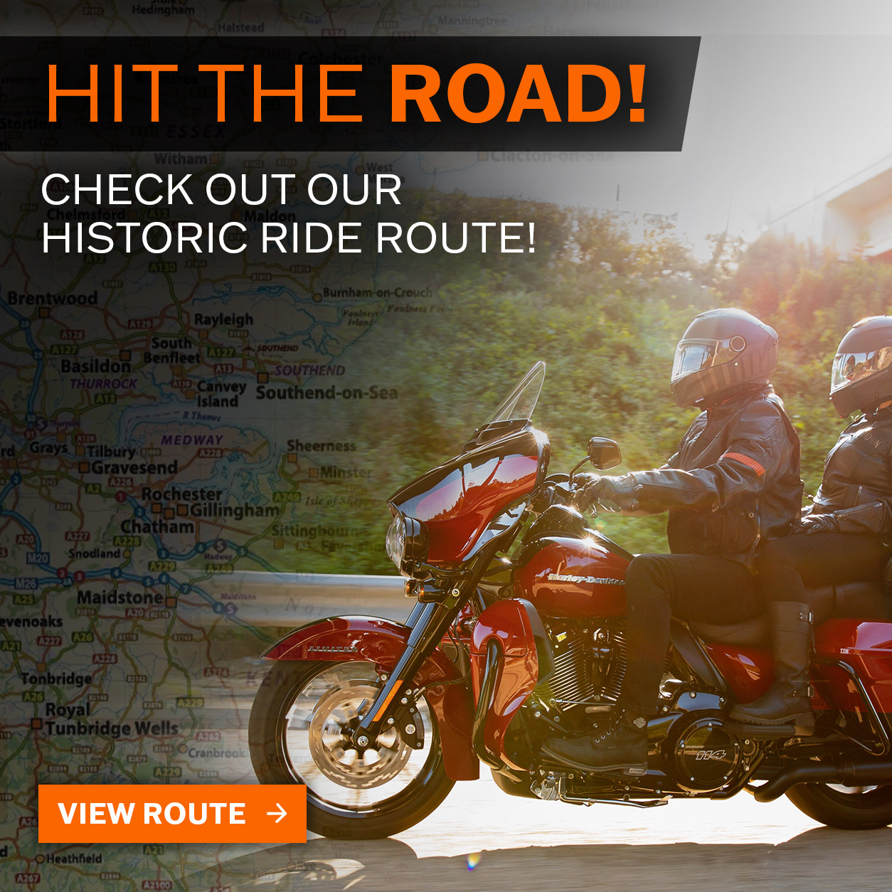 Maidstone Harley-Davidson recommended motorcycle ride route