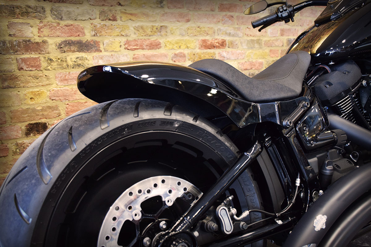 Harley Fat Boy 114 with aggressive all black styling