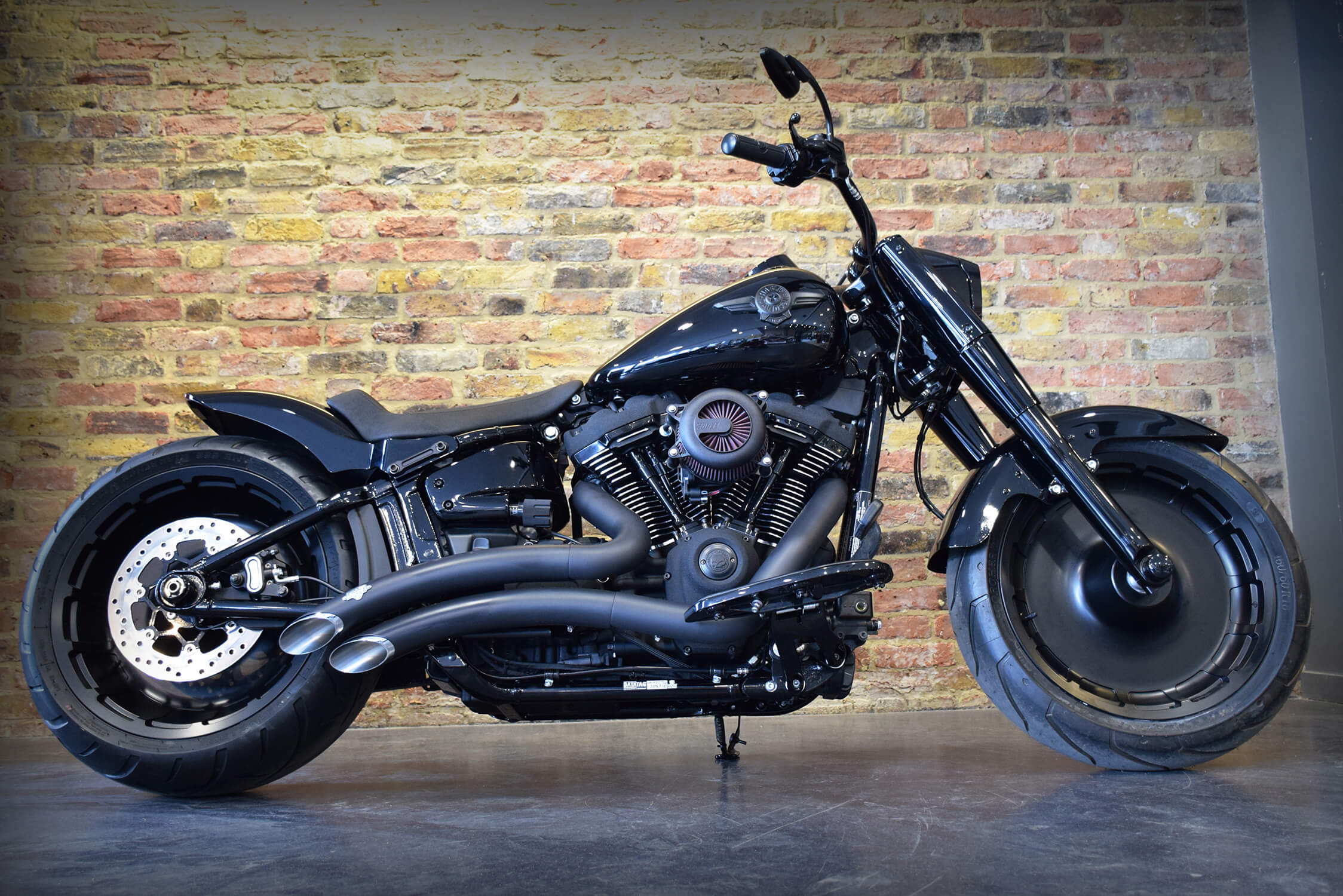 Harley Fat Boy 114 with aggressive all black styling