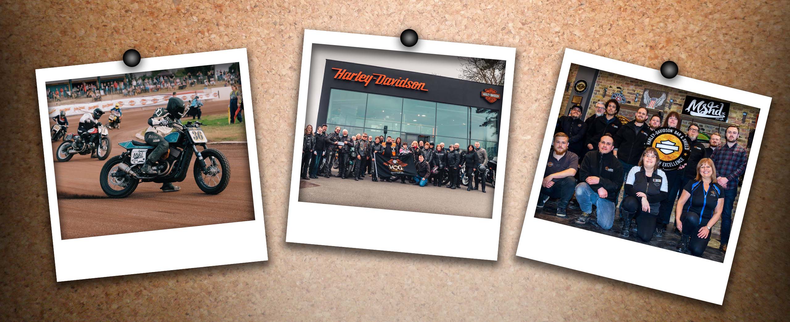 Polaroid photos of Maidstone Harley Davidson memories