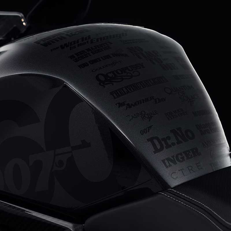 The Limited Edition Bond 007 Speed Triple 1200 RR Fuel tank